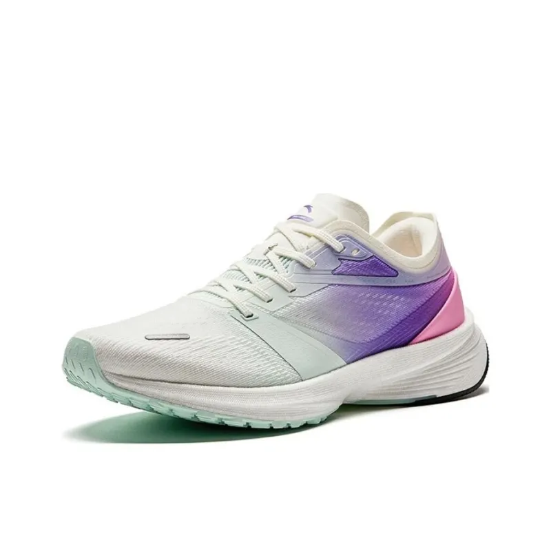 ANTA Wind Running Shoes Women's Low Top Ivory White/Cool Green/Lotus Pink-1