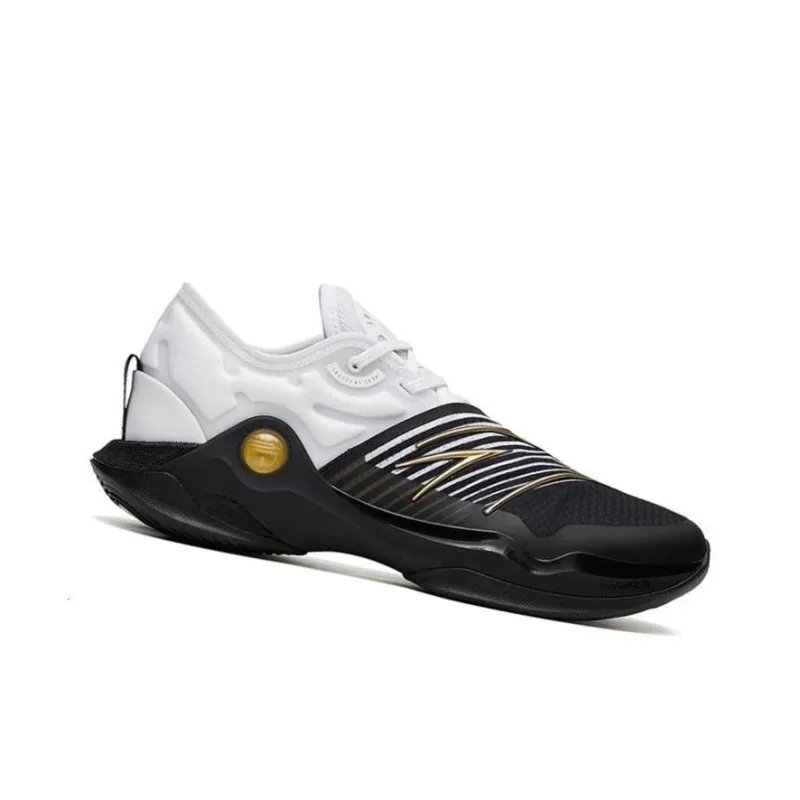 Anta Skyline 1 Low Kal'tsit Rotation Anti Slip Wear Resistant Low Top Basketball Shoes Men's White Black Gold-1