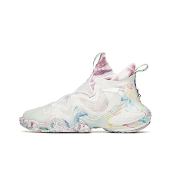 Anta Star Free Anti Slip Wear Resistant High Top Basketball Shoes Men's White Purple Red