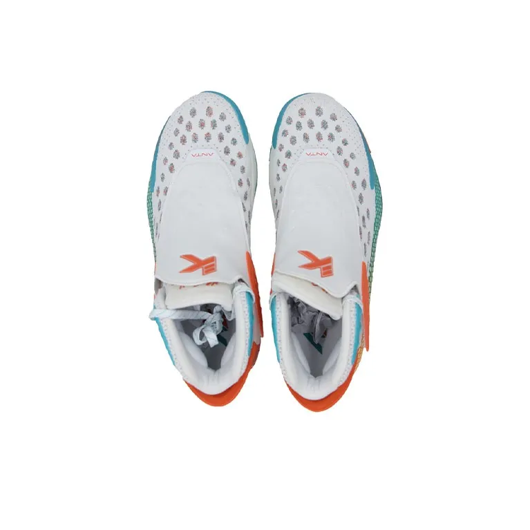 Anta KT5 Klay Thompson Abrasion Resistant Breathable High Top Basketball Shoes Men's White Multicolor-3
