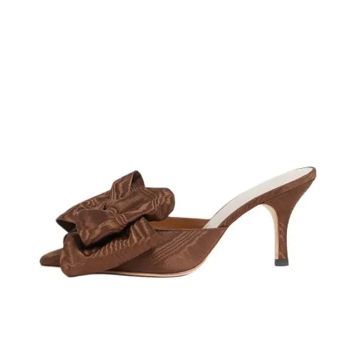 Loeffler Randall Closed Toe Slippers 7.6cm Women's Brown
