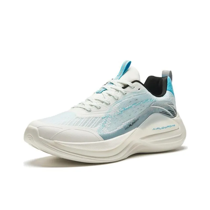Anta Lingyun 4 Lightweight Wear resistant And Non slip Low Top Running Shoes Men's White Cyan-1