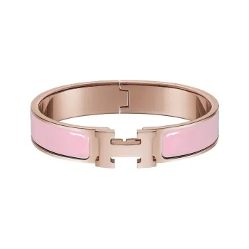 HERMES Clic H Rose Gold Plated Bangles Women's
