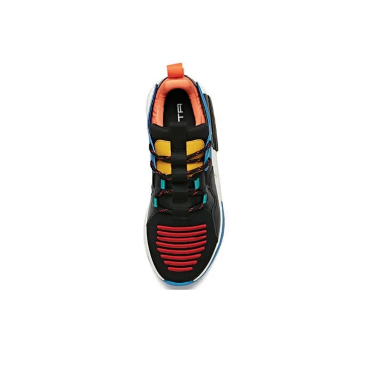 Anta Rubik's Cube Non-slip Lightweight Low-Top Running Shoes Men's Black White Blue-3