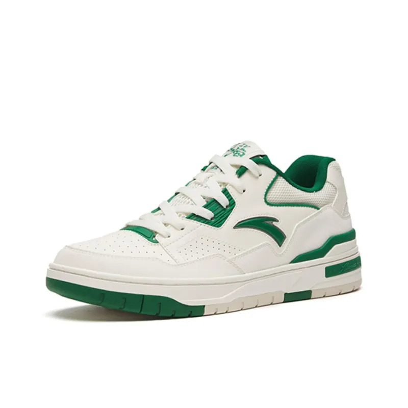 Anta Flame 4.0 Anti Slip Wear Resistant Low Top Skateboard Shoes Men's White Green-2