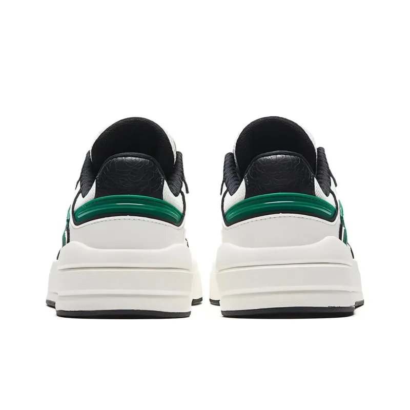 Anta Street Naughty Lite Slip Resistant Cushioning Low Top Skateboard Shoes Men's Black White Green-3