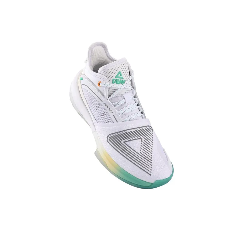 PEAK State Extremely Large Triangle 1.0 Basketball Shoes Men Mid Top White Green-2