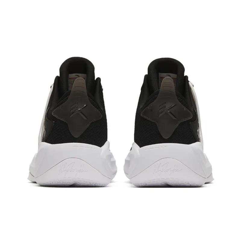 Anta Hussars 8 Durable Breathable Low Top Basketball Shoes Men's Black White-3