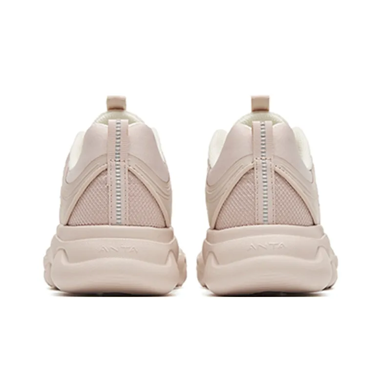 Anta Sheepskin Cushioning Anti-Slip Wear-Resistant Breathability Low-Top Running Shoes Women's White Gray-3