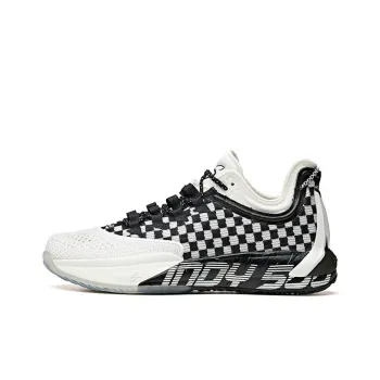 Anta GH1 Low Indy 500 Cushioning Anti Slip Wear Resistant Breathability Low Top Basketball Shoes Men's White Black