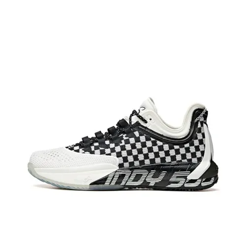 Anta GH1 Low Indy 500 Cushioning Anti Slip Wear Resistant Breathability Low Top Basketball Shoes Men's White Black