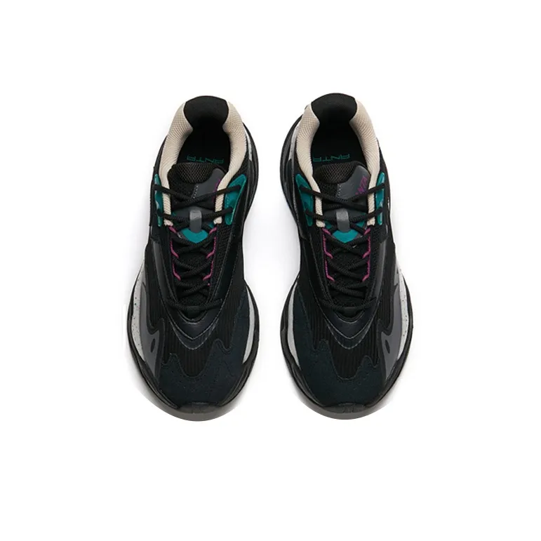 Anta Pulse Wear resistant And Lightweight Low Top Chunky Sneakers Men's Black Purple-3