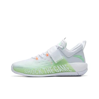 Anta Hengsao4 Cushioning Anti Slip Wear Resistant Breathable Lightweight Rebound Low Top Basketball Shoes White Green