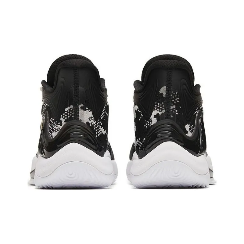 Anta Mountain 2 Cushioning Anti Slip And Wear Resistant Coverage Support Mid Top Basketball Shoes Men's Black Gray-3