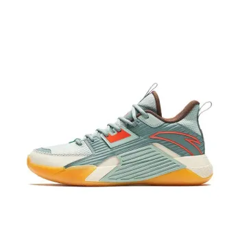 Anta Speedy 3 Cushioning Wear Resistant Mid Top Basketball Shoes Men's Green White