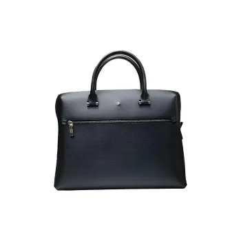 MONTBLANC Cow Leather Briefcase Crossbody Bag Handbag Men's Black