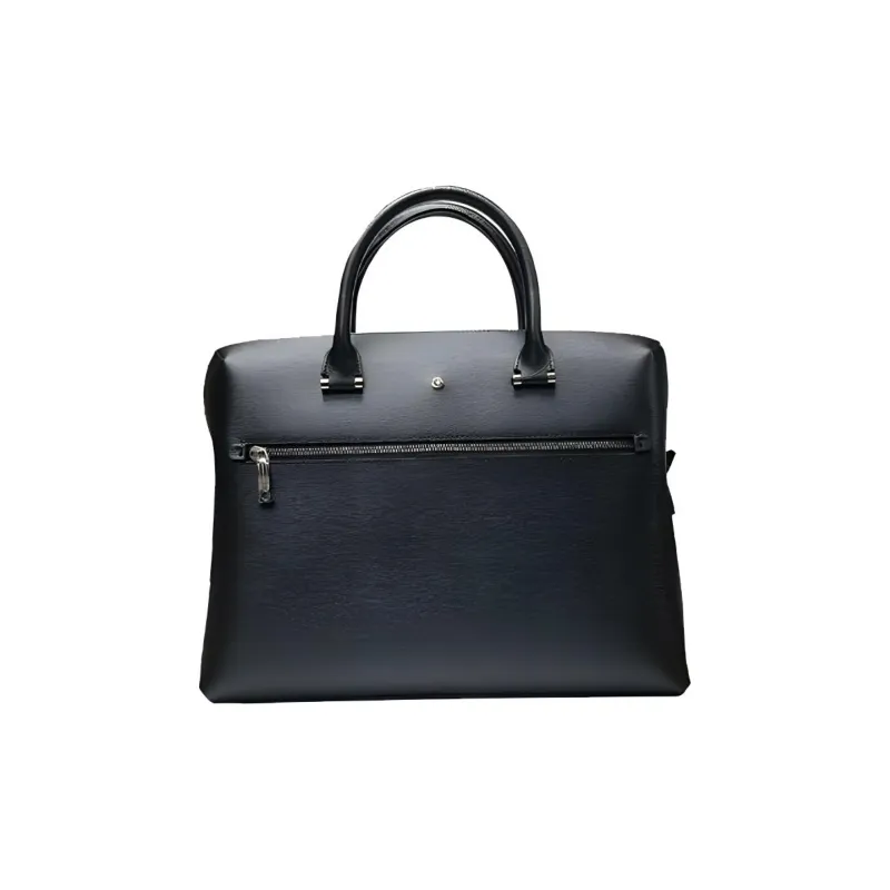 MONTBLANC Cow Leather Briefcase, Crossbody Bag, Handbag Men's Black-0