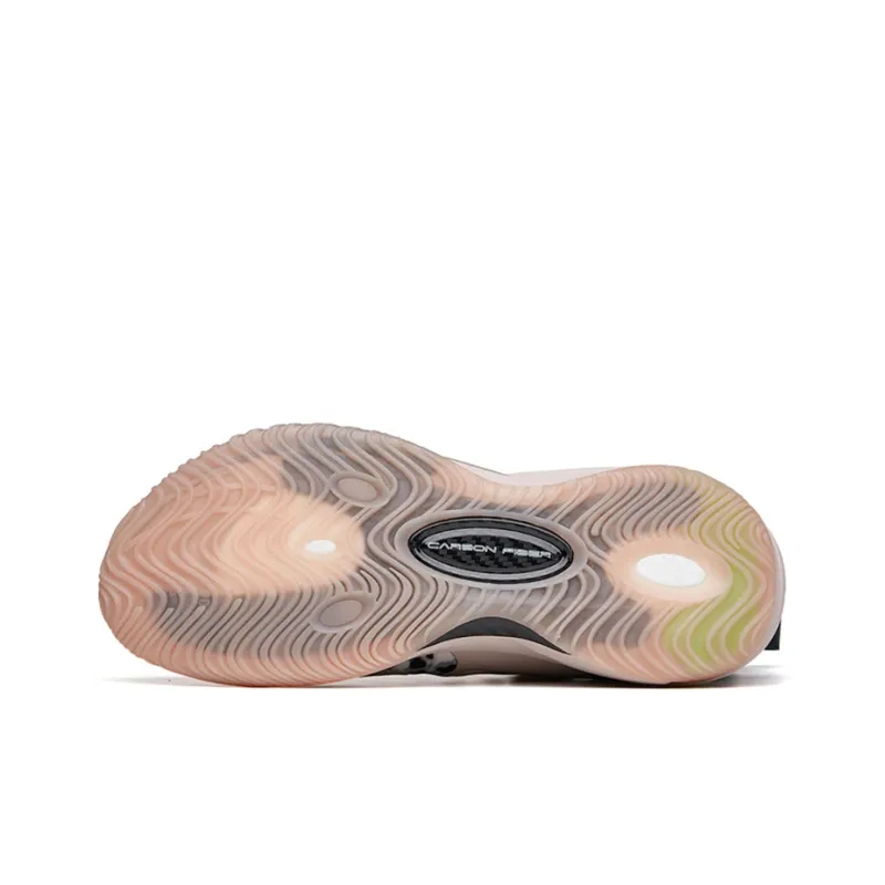 ANTA Frenzy 3 Pro Basketball Shoes Men Mid Top Lotus Gray/Wheat Pink/Ivory White-4