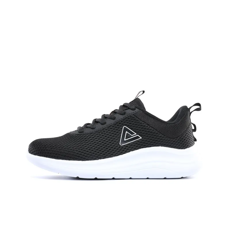 PEAK Qingyi Cushioned Slip Resistant Abrasion Resistant Low Top Running Shoes Women's Black White-0