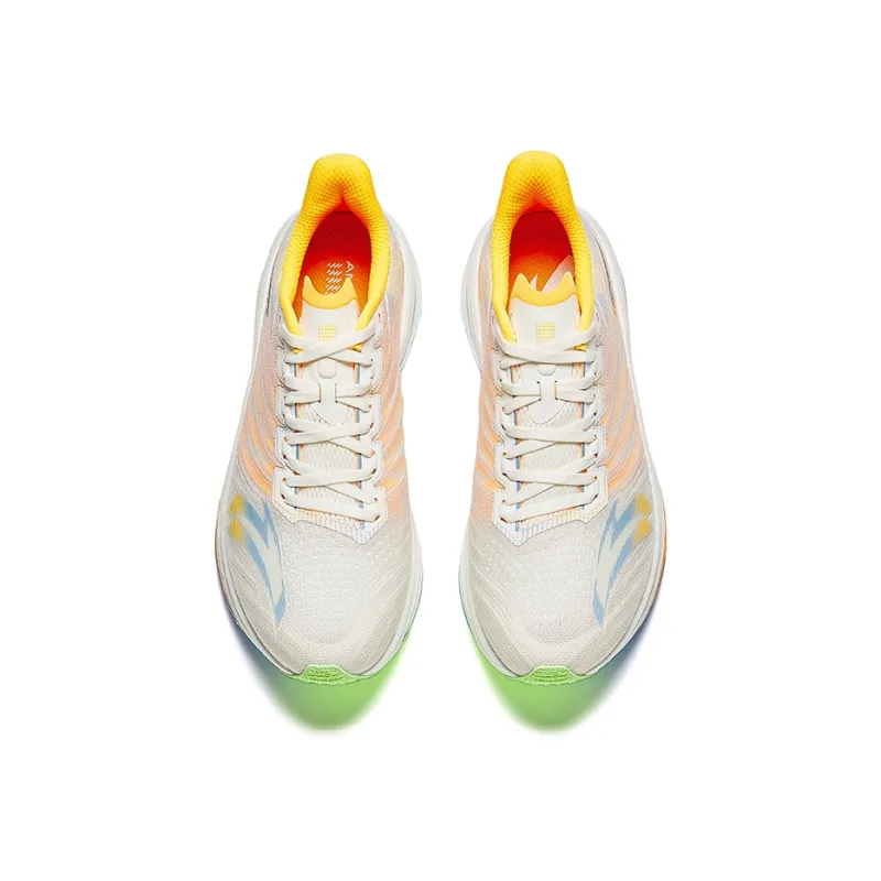 Anta MACH 4.0 Anti Slip Wear Resistant Low Top Training Running Shoes Men's Ivory White/Yellow-2