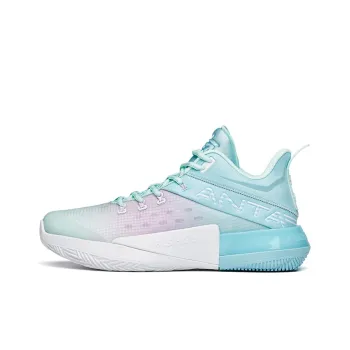 Anta Attack 2 Anti Slip Wear Resistant Mid Top Performance Basketball Shoes Men's Macaron Blue