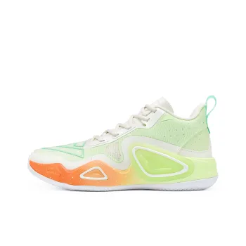 PEAK State Extreme Triangle 2.0 Wear Resistant Slip Resistant Mid Top Basketball Shoes Men's Ecru Acid Green