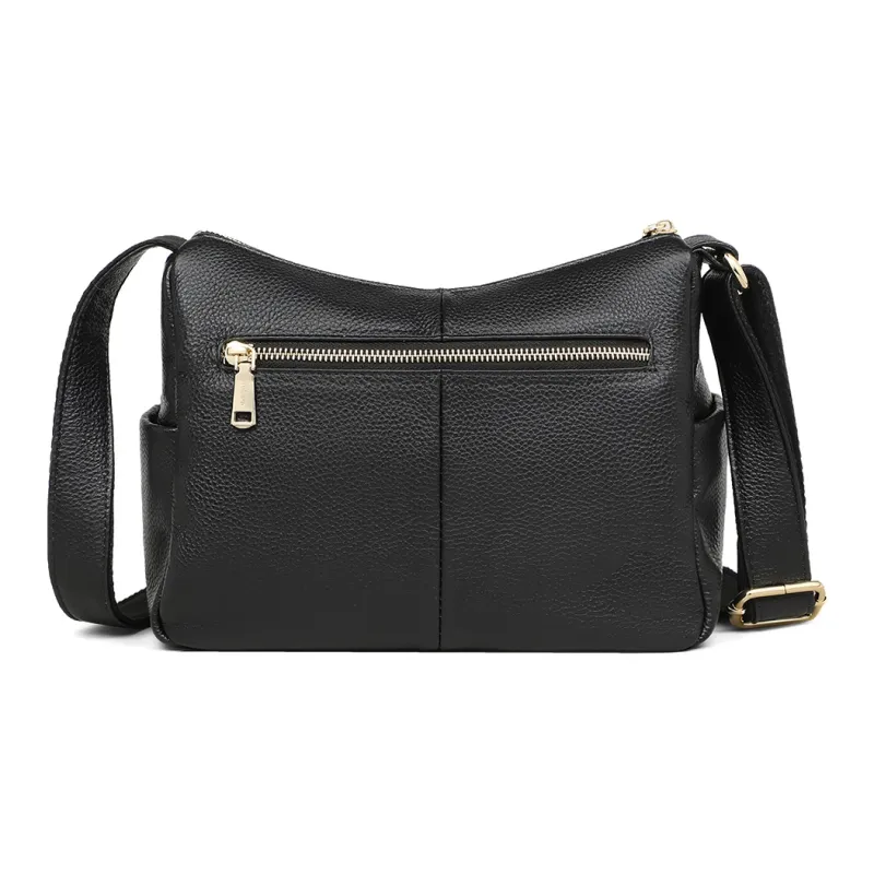 MILLIE'S Cow Leather With Synthetic Leather Underarm Shoulder Bag, Crossbody Bag Regular Women's Small, Black-4