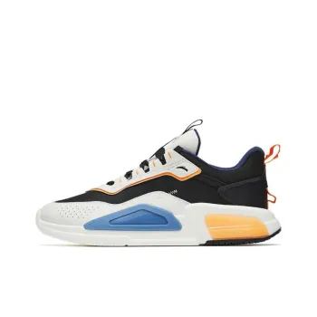ANTA Rubik's Cube Casual Shoes Men Low Top Black/Ivory White/Fluorescent Sunset Orange