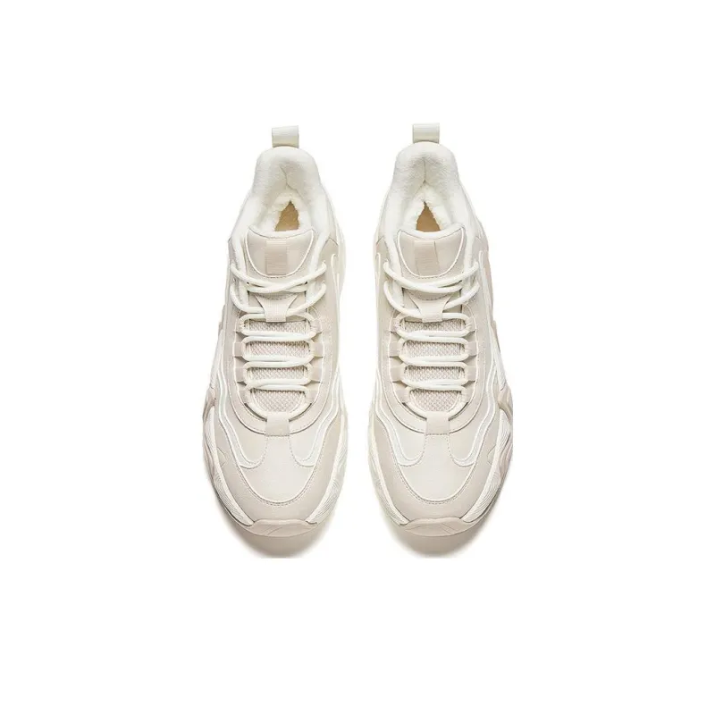 Anta Back Wave 1.0 Cushioned Wear Resistant Slip Resistant Low Top Casual Shoes Men's Ecru-2