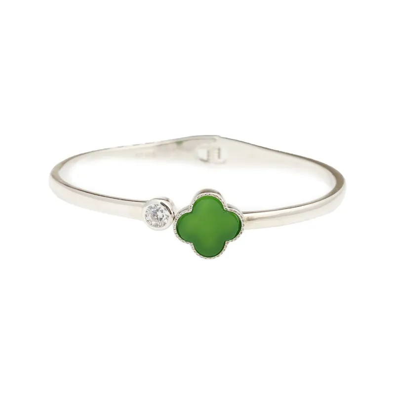 Artisan Lock Heart Jade Hetian Jade 925 Sterling Silver Hetian Jade Bangles Women's Jasper-28