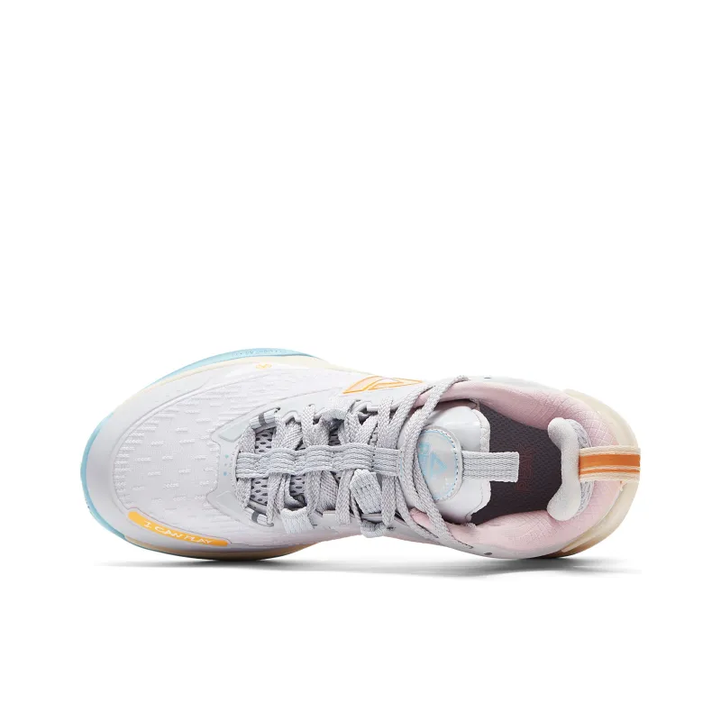 PEAK Lightning V2 Cushioning Rebound Impact Resistant Low Top Basketball Shoes Women's Light Gray-3