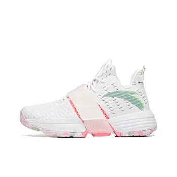 Anta Hengsao1 Cushioning Anti Slip And Wear Resistant Mid Top Performance Basketball Shoes Men's White Pink Green