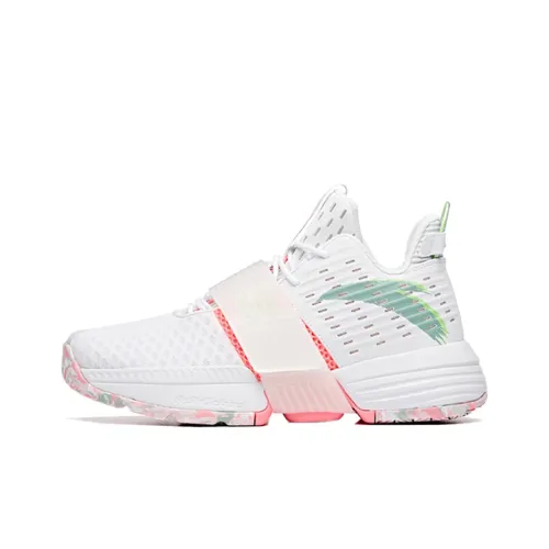 ANTA Hengsao1 Basketball Shoes Men Mid-Top White/Pink/Green