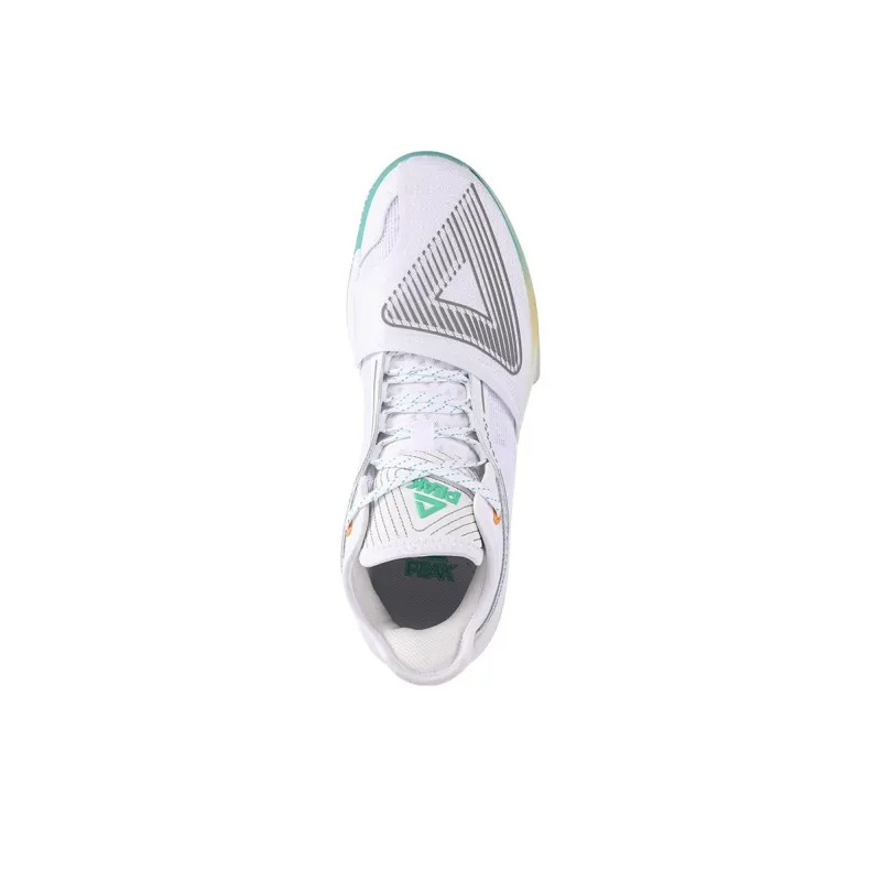 PEAK State Extremely Large Triangle 1.0 Basketball Shoes Men Mid Top White Green-4
