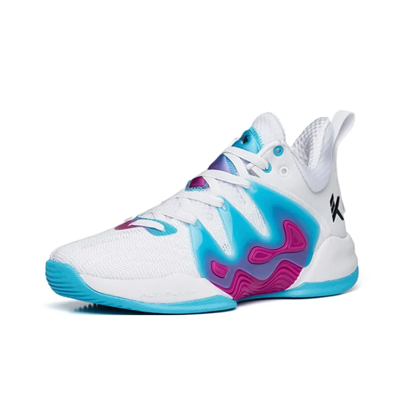 Anta Mountain 1 Breathable Low Top Performance Basketball Shoes Men's White Blue Purple-2