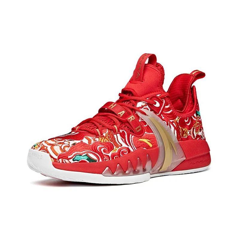Anta GH2 Cushioning Anti Slip And Wear Resistant Breathable Support Low Top Basketball Shoes Men's Red-2