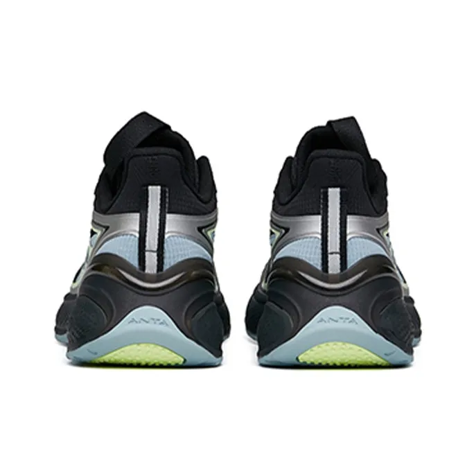 Anta C37 2.0 Cushioning Anti Slip Wear Resistant Breathability Low Top C37 2.0 Running Shoes Men's Black Thin Blue-4