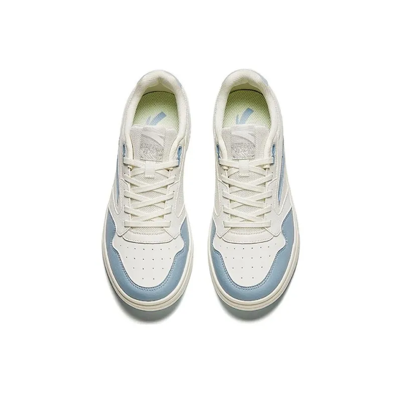 Anta Street Naughty GZ Slip Resistant Low Top Skateboard Shoes Women's White Blue-2