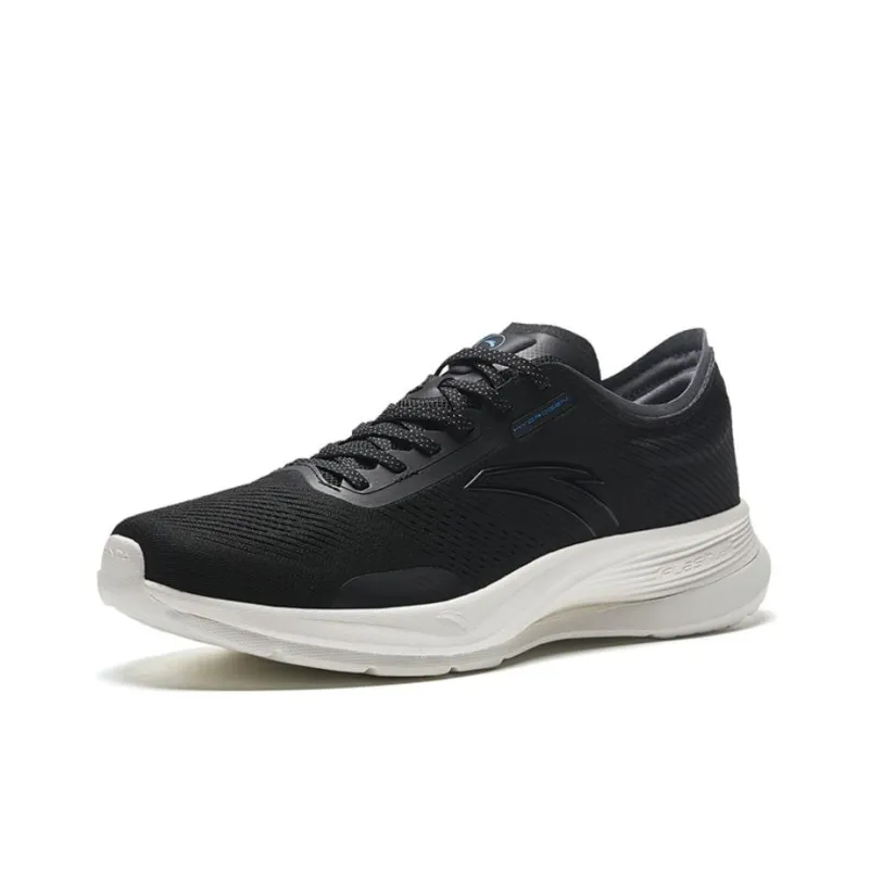 Anta Hydrogen Run V Anti Slip Wear Resistant Low Top Running Shoes Men's Black White-1