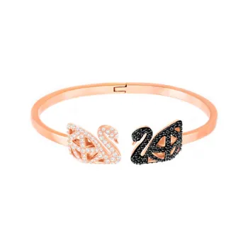 Swarovski FACET SWAN Artificial Crystal Bangles Women's Rose Gold