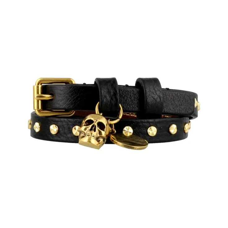 Alexander McQueen Hammered Studs Double Wrap Bracelet-0