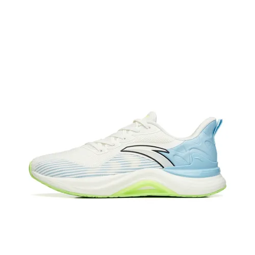 ANTA 2.5 Running Shoes Men Low-Top Ivory White/Waterfall Blue