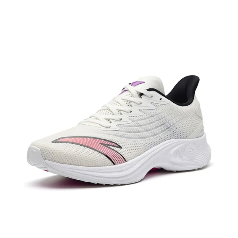 Anta MACH 2.0 Shock Absorbers With Slip Resistant Features Low Top Running Shoes Men's White Purple Black-2