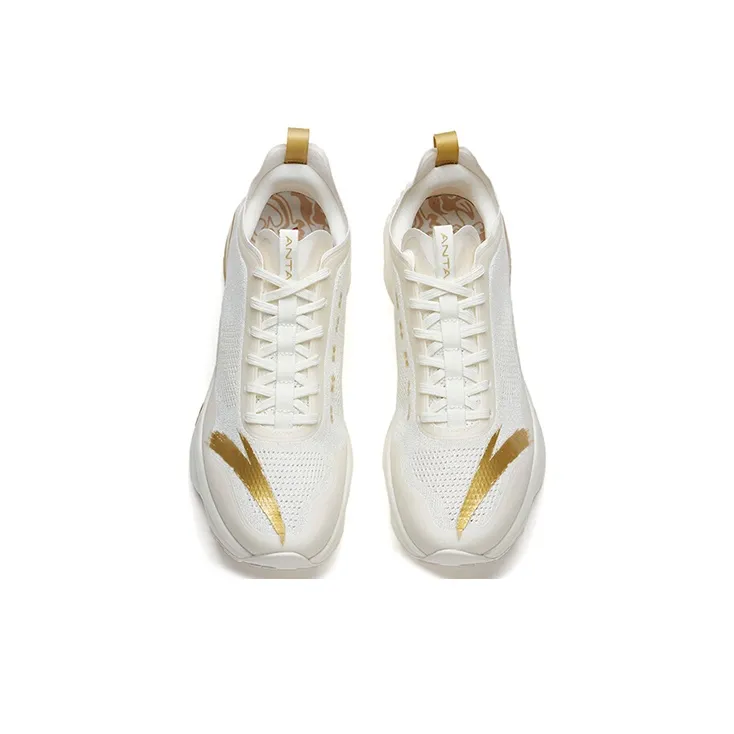 Anta Star Olympic Cushioning Breathable Lightweight Wear-Resistant Slip-Resistant Low-Top Running Shoes Men's White-2
