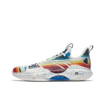Anta Frenzy 5 Pro Cushioning, Wear Resistant Low Top Basketball Shoes Men's White Blue Red