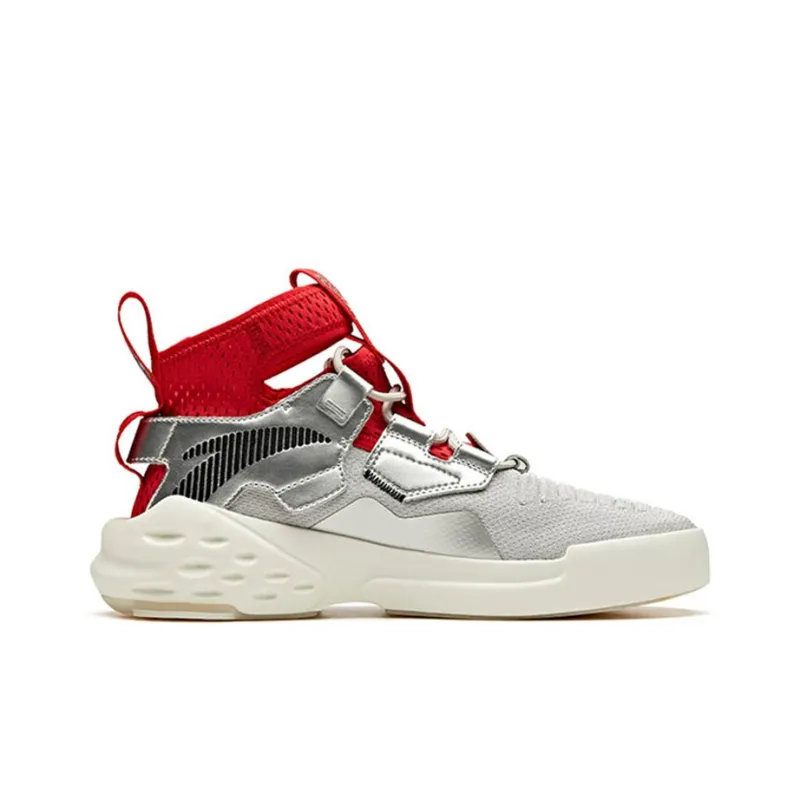 Coca Cola x Anta Cushioned Slip Resistant High Top Sports Casual Shoes White Gray Red-1