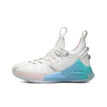 PEAK Tai Ji2.0 Tiger Whale Cushioning Anti Slip And Wear Resistant Low Top Basketball Shoes Men's White Blue