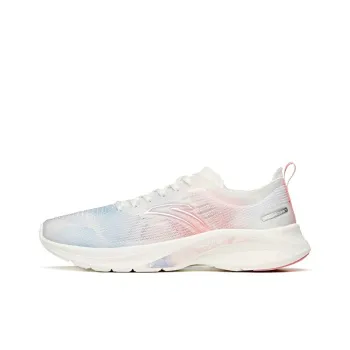 Anta Hydrogen Run III Wear Resistant Slip Resistant Low Top Running Shoes Women's White Pink Blue