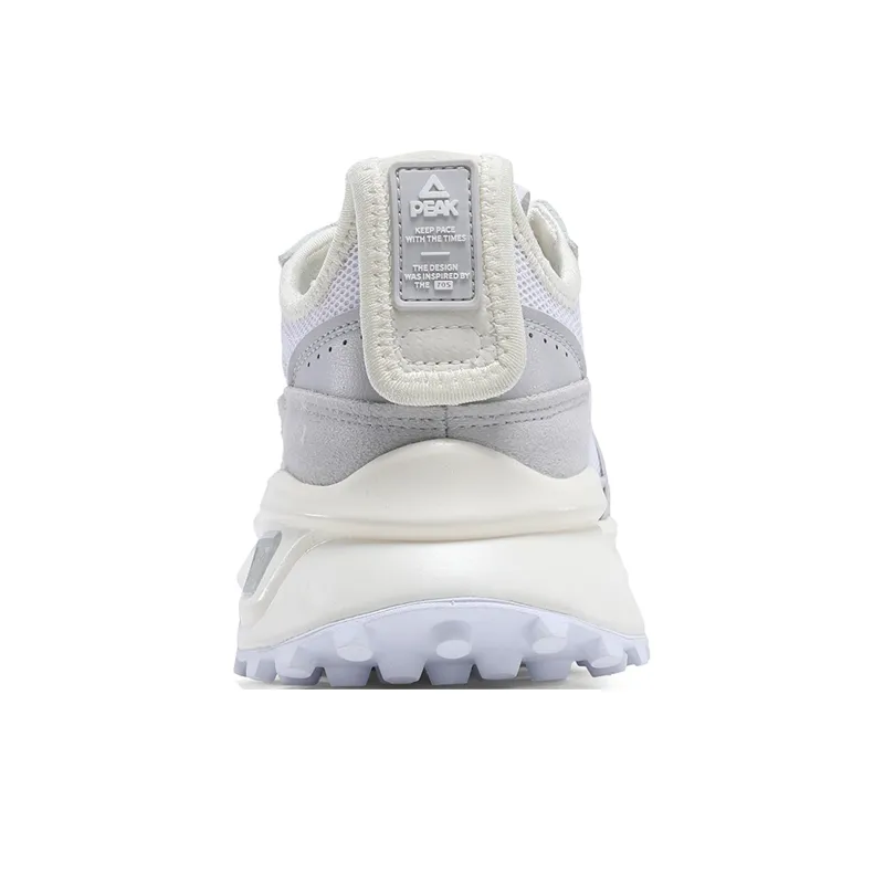 PEAK Flick 70s Shock Absorbers Slip Resistant, Abrasion Resistant, Lightweight Low Top Running Shoes Men's Gray White-3