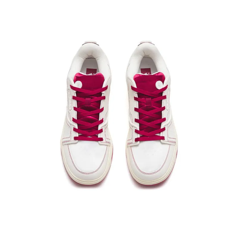 Anta AOYU Cushioning Wear Resistant Low Top Skateboard Shoes Men's White Red-2